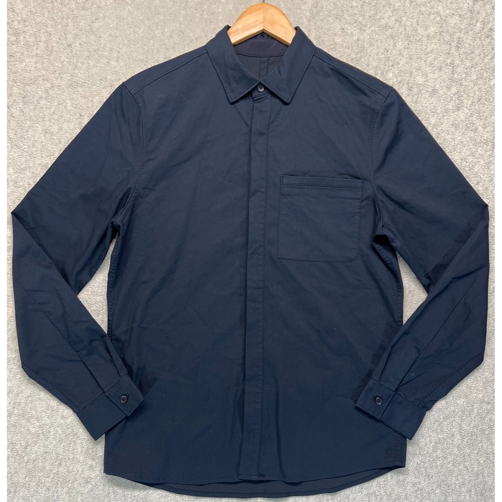 Lululemon Mens Button Up Shirt Black Long Sleeve Classic Lightweight Lβ